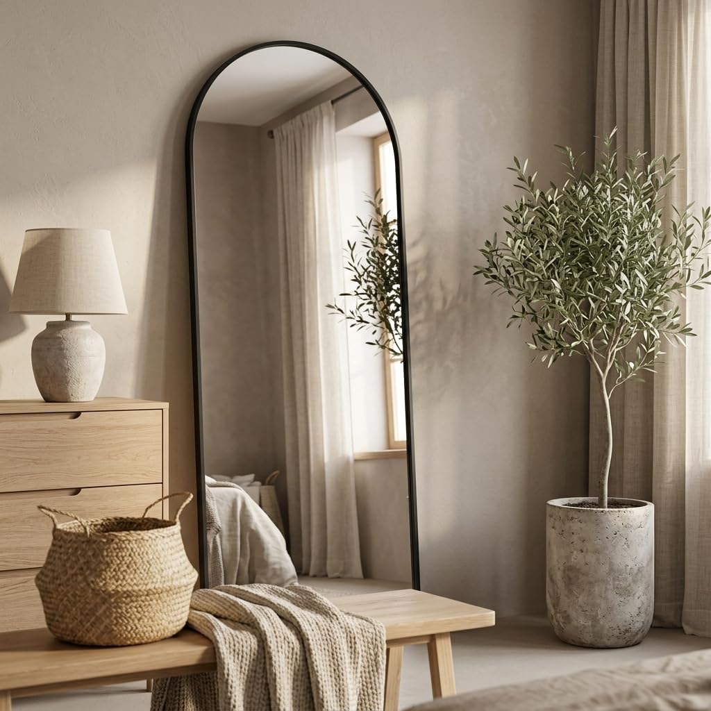59"x16" Floor Mirror Full Length, Arched Full Length Mirror with Stand, Full Body Mirrors for Bedroom Living Room or Cloakroom Gold