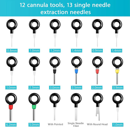 Terminal Pin Removal Tool Kit 82 Pcs Depinning Electrical Connector Pin Extractor Tool Set Wire Terminal Release for Automotive Car Household Devices - Black