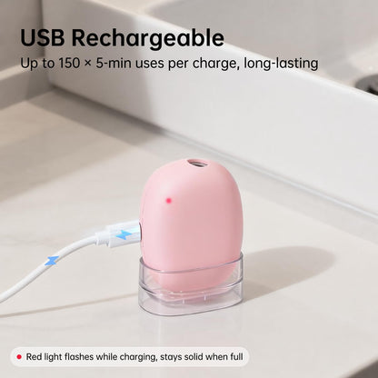 UV-C Toothbrush Sanitizer Case, Dual Light Cleaner Cover with Clear Window, USB-C Rechargeable Travel Holder for Electric and Manual Brushes, White