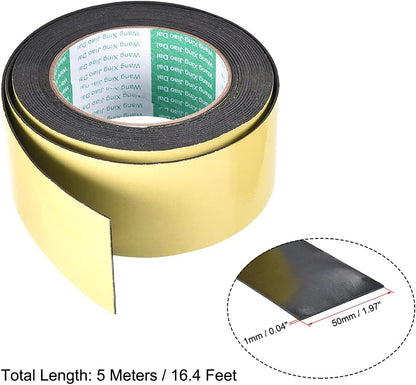 uxcell Sealing Foam Tape 5mm Wide 3mm Thick 4m/13ft Long, Self Adhesive Weather Strip for Window Door Insulation, Pack of 2