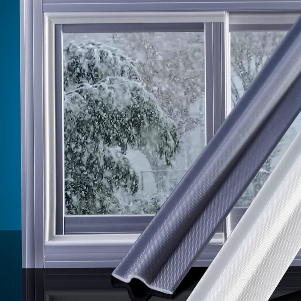 315 Inch T Shape Window Weather Stripping Door Seal Strip,Self Adhesive Window Insulation Foam Weather Strip,Soundproofing Draft Stopper for Doors Bottom and Side Gap Blocker(White)