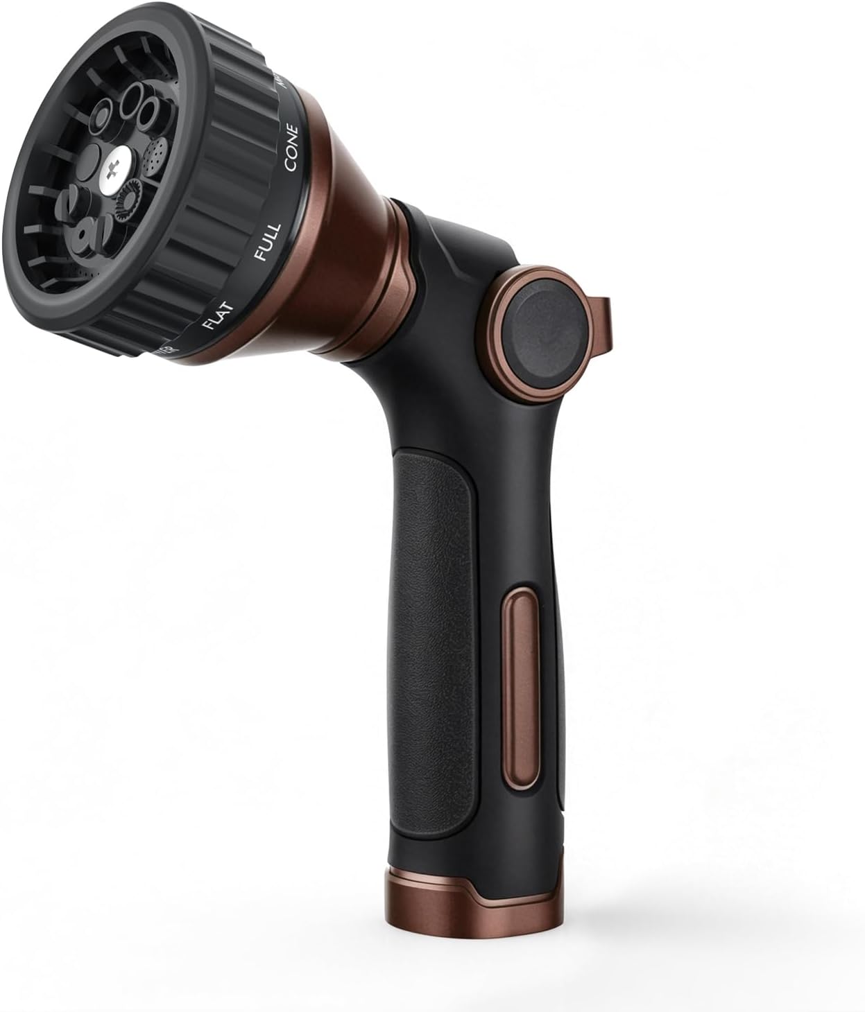 RESTMO Water Hose Nozzle Heavy Duty, Adjustable Hose Sprayer Thumb Control | Premium Zinc Alloy, 8 Adjustable Spray Patterns, Flow Control, TPR Rubberized, Ideal for Plants & Lawns, Cars & Pets, Black