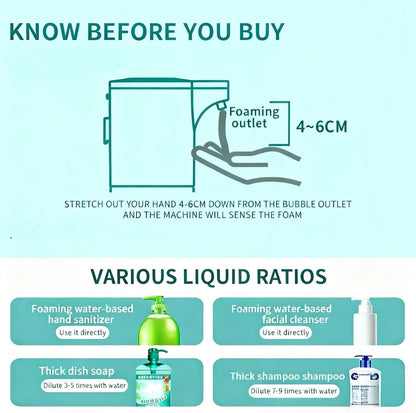 Automatic Foaming Soap Dispenser,Touchless Foam Soap Dispenser 4-Level Adjustable Electric, Auto Bathroom Kitchen Hand Soap Dispenser,12oz/350ml, Wall Mounted, Rechargeable