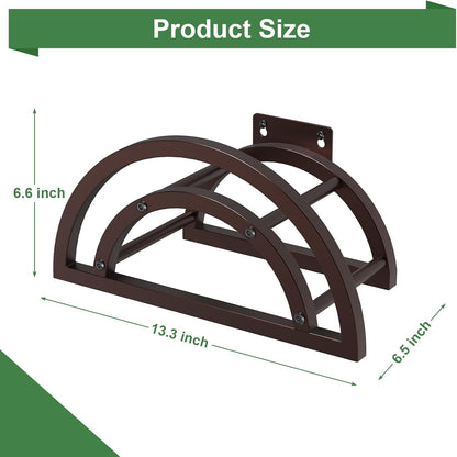 OLV Hose Holder Wall Mount, Outdoor Water Hose Holder Holds 125-ft Hose, Heavy Duty Metal Detachable Hose Hanger Reel Storage Organizer, Hose Rack for Outside Garden Lawn Yard Farm, Black