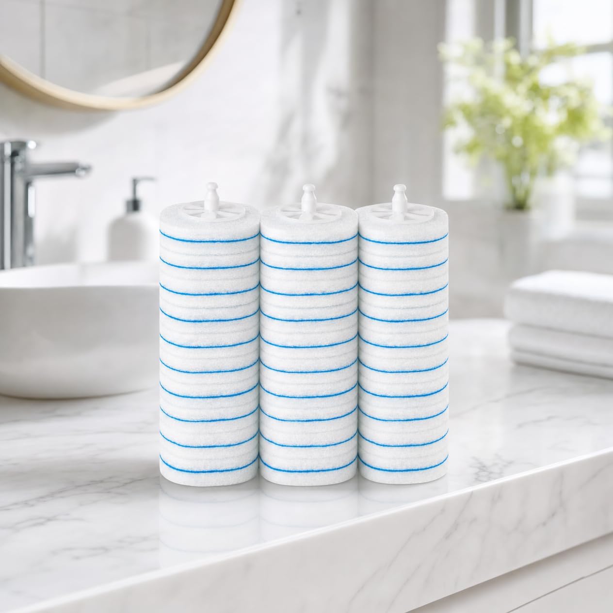 30 Count Disposable Toilet Refill Pads Compatible with Clorox and Oshang Toilet Brush, Bathroom Cleaning Heads