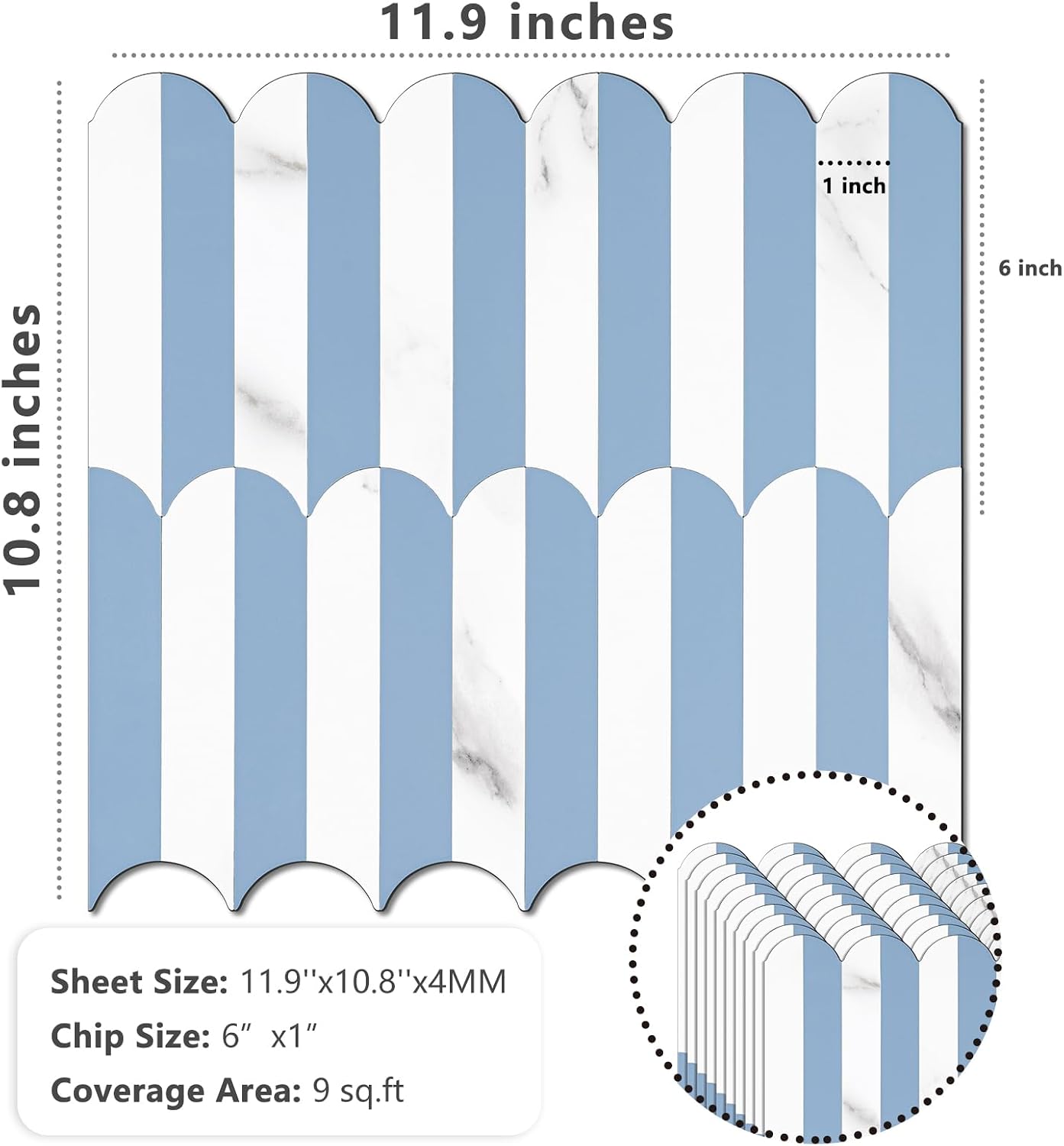 Vamos Peel and Stick Backsplash Seamless Tile for Kitchen and Bathroom,White and Beige Slate PVC Mixed Light Gold Self Adhesive Fish Scale Metal Mosaic Tiles (10 Sheets)