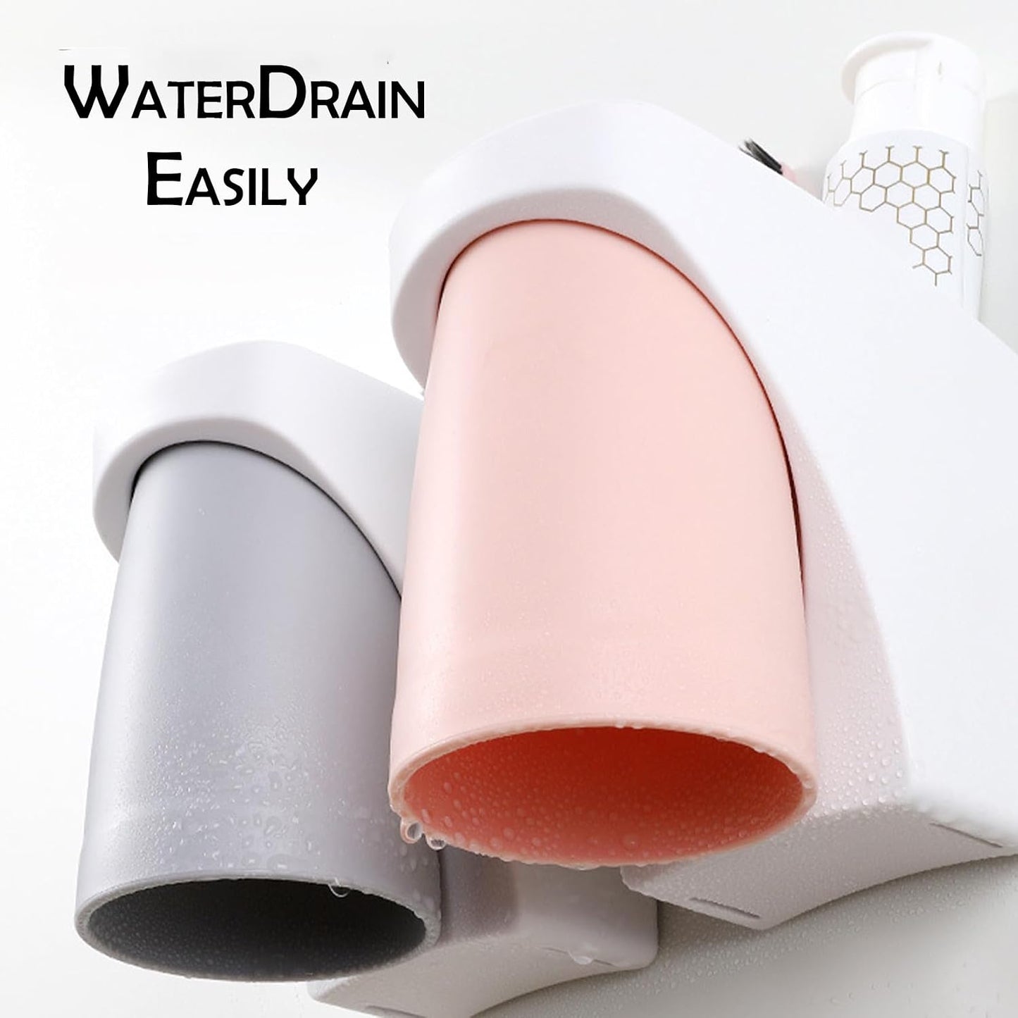 Magnetic Toothbrush Holder,sgzscl Flexible Wall Mounted Cup Water Drain Space Saving Storage Suction Organizer for Bathroom