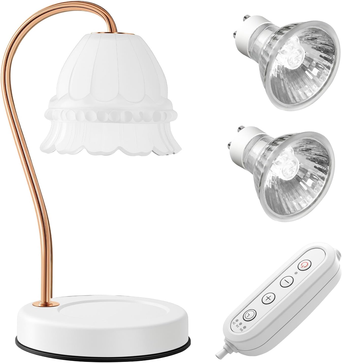 Fragrance Candle Warmer Lamp with 2 Bulbs Electric Candle Warmer with Timer & Dimmer for Home Decor