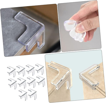 10 Pcs Clear PVC Corner Protectors Anti-Collision for Bed Frame Baby Proof Edges Covers Furniture Corner Guard