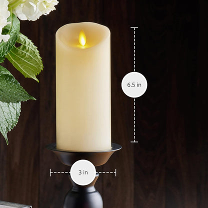 Luminara Flameless LED Battery Operated Ivory Pillar Candle, Flickering Realistic Moving Flame, 3" x 4.5" Luminous Real Wax Indoor Home Decor Pack of 1