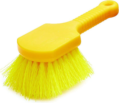 Rubbermaid Commercial 8" Utility Scrub Brush Plastic Handle Synthetic Bristles Cleaning Multi Purpose Heavy Duty Outdoor Wheels and Tires
