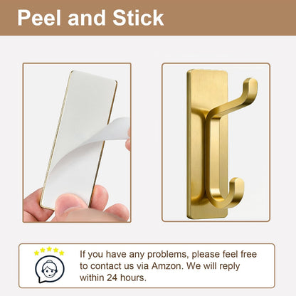 pickpiff Wall Hooks for Coat and Towel: 13LB Strong Adhesive Door Hanger Stick on, White 4 Pack
