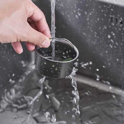 Kitchen Sink Drain Basket Strainer with Handle, Anti-Clog Sink Accessories | 304 SUS ,Gray,1PC,Easy Install & Clean