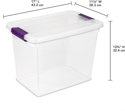 Sterilite 8-Pack 60 Quart ClearView Latch Box, Wheeled Underbed Organizer Bins with Latching Lids - Clear Plastic Organization Containers for Closet, Bedroom, Shelving Units and Everyday Home Storage