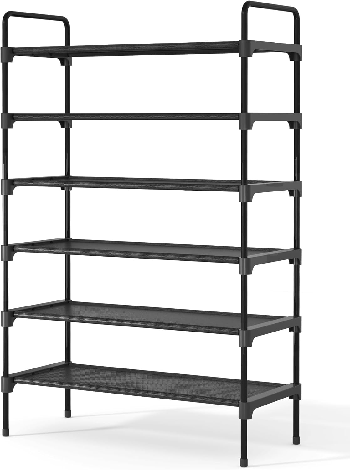 Kitsure Shoe Rack for Closet, Sturdy Shoe Storage for Entryway, Space-Saving Shoe Rack Small and Shoe Shelf, 27.6" Wide, Black