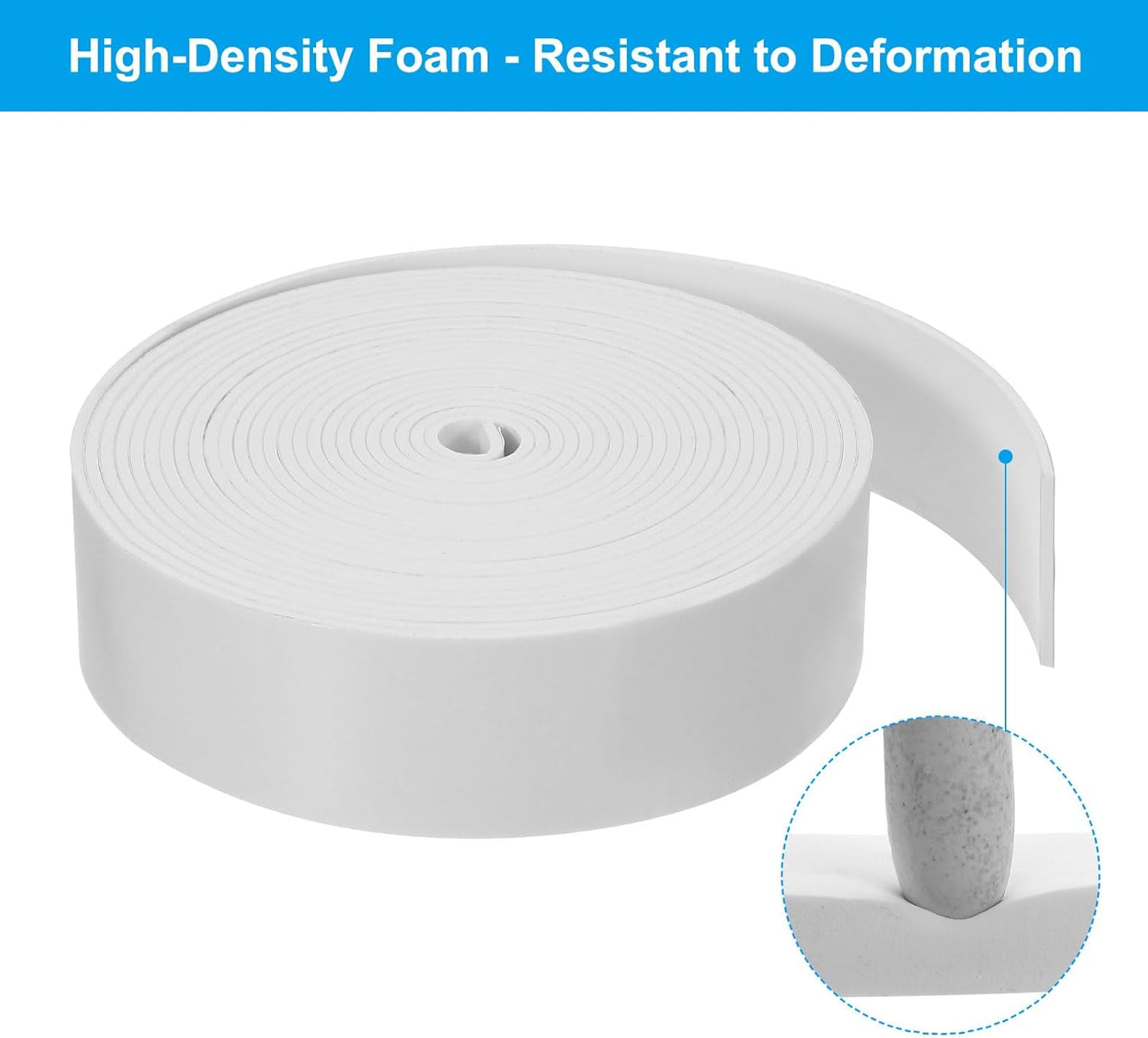 PATIKIL Weather Stripping Door Seal Strip, 3/8 Inch x 1/4 Inch x 32 Ft Self Adhesive Soundproof High Density Foam Tape Insulation for Door Window Air Conditioning, White - Colors A
