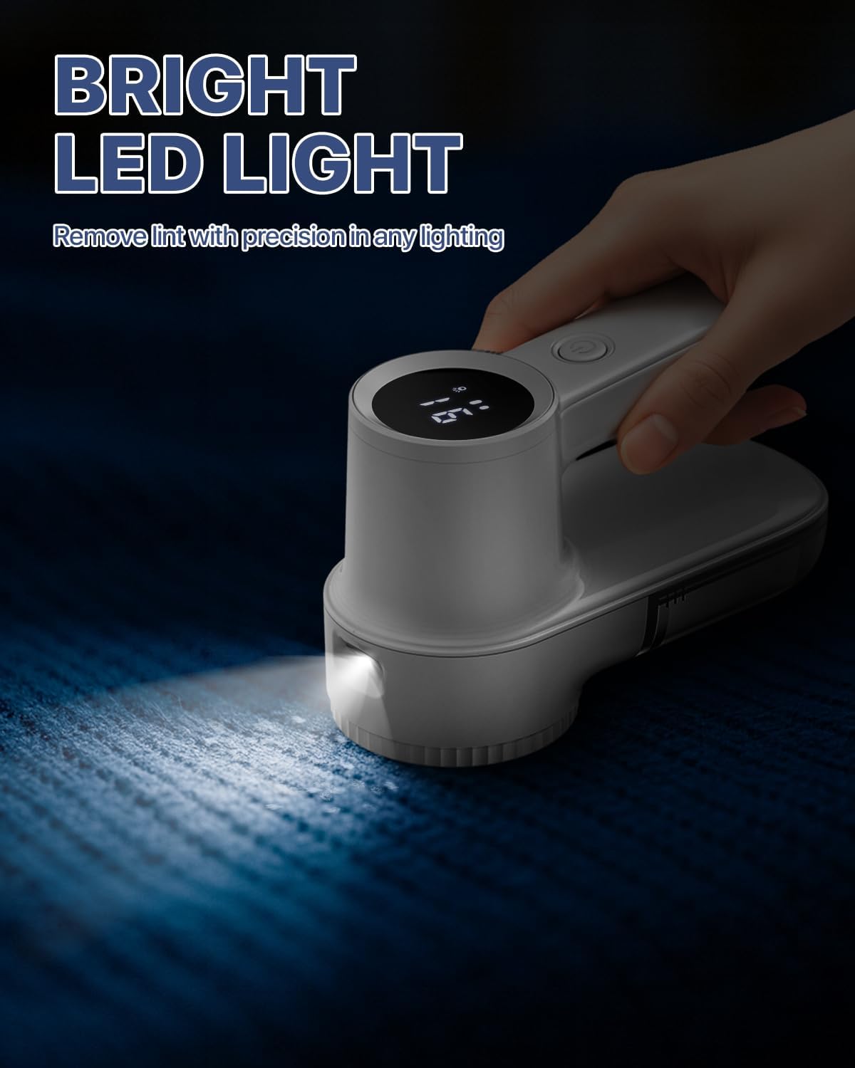 Lint Remover with LED Light, Rechargeable Fabric Shaver,3 Extra Blades | 3-Speeds Sweater Shaver with LED Display, Lint Remover for Clothes & Furniture, Type-C Cable, Birthday Gifts for Women