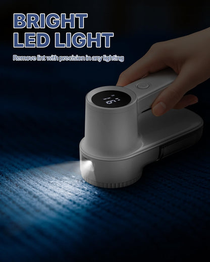 Lint Remover with LED Light, Rechargeable Fabric Shaver,3 Extra Blades | 3-Speeds Sweater Shaver with LED Display, Lint Remover for Clothes & Furniture, Type-C Cable, Birthday Gifts for Women