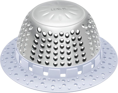 LEKEYE Drain Hair Catcher/Bathtub Drain Cover/Drain Protector for Pop-Up & Regular Drains(Patented Product)