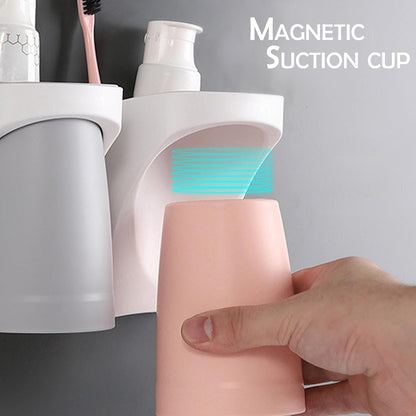 Magnetic Toothbrush Holder,sgzscl Flexible Wall Mounted Cup Water Drain Space Saving Storage Suction Organizer for Bathroom