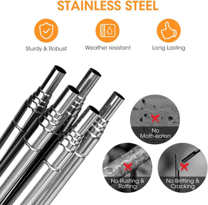 Aieve Extendable Plant Stakes, 13in to 49in Stainless Steel Telescoping Monstera Plant Support Stakes, Indoor Outdoor Garden Stake Support Sticks for Tomato Vegetables Monstera Vine (5 Packs)