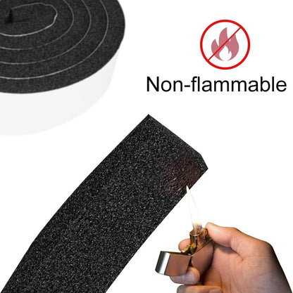 Seal Foam Tape,1/2 Inch W x 1/8 Inch T Weather Stripping for Door and Window,High Density Single Sided Closed Cell Door Insulation Weather Strip, 3 Rolls Total 50FT Black