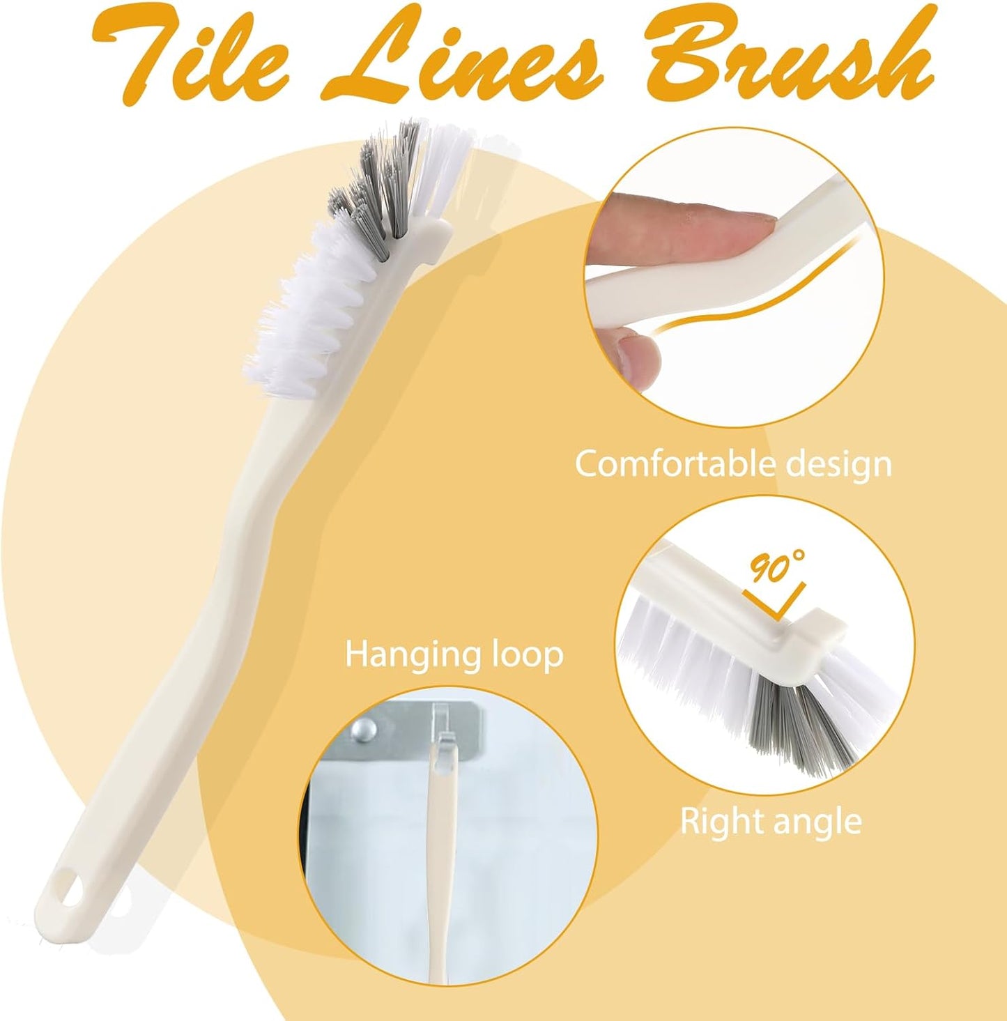 2 Pieces Scrub Brushes for Cleaning, Kitchen Scrub Brush Dish Brush Right Angle Cleaning Brush with Stiff Bristle for Sink Household Dish Pot Pan Dishwasher Edge Corners Cleaning