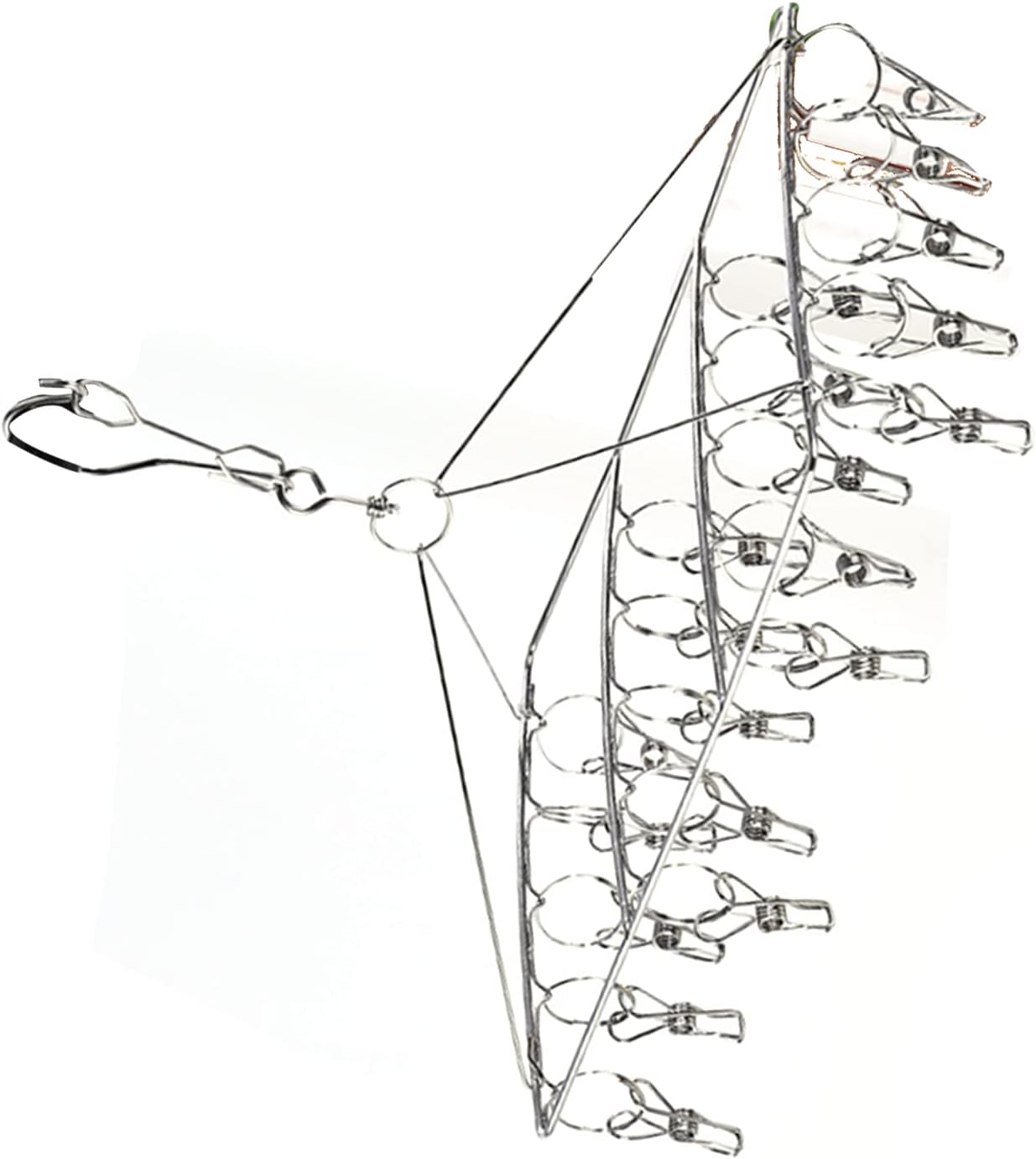 Stainless Steel Sock Drying Rack, Multi Clip Clothes Drying Rack Underwear Hanger Sweater Drying Rack Sock Clips Hang Dry Clothes Rack for Socks, Underwear (No Loop Round)