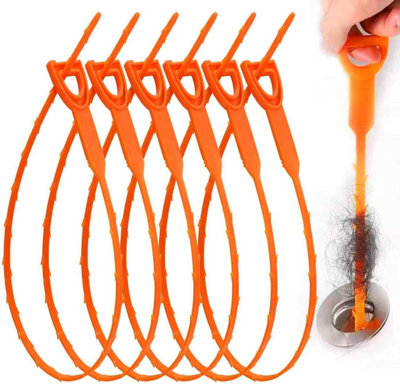 Drain Snake Drain Clog Remover Tool 4 Pack 20 Inch Flexible Hair Removal for Sink Shower Tub and Toilet with Grip Handle Easy Use Kitchen Bathroom Pipe Cleaner- AsonTao