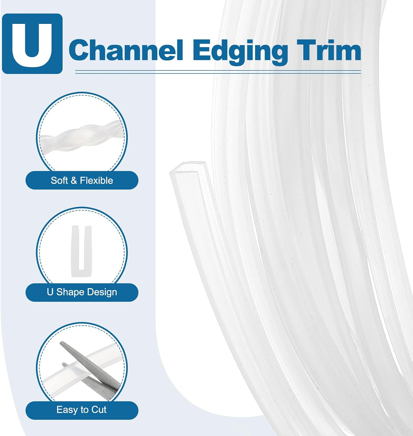 PATIKIL U Channel Edging Trim, 26Ft Sheet Metal Edge Guard Protector Rubber Edge Trim Air Sealed Seal Strip, 5/64" Slot, Fits 1/16"-5/64" Edge, 9/32" x5/128 x5/32