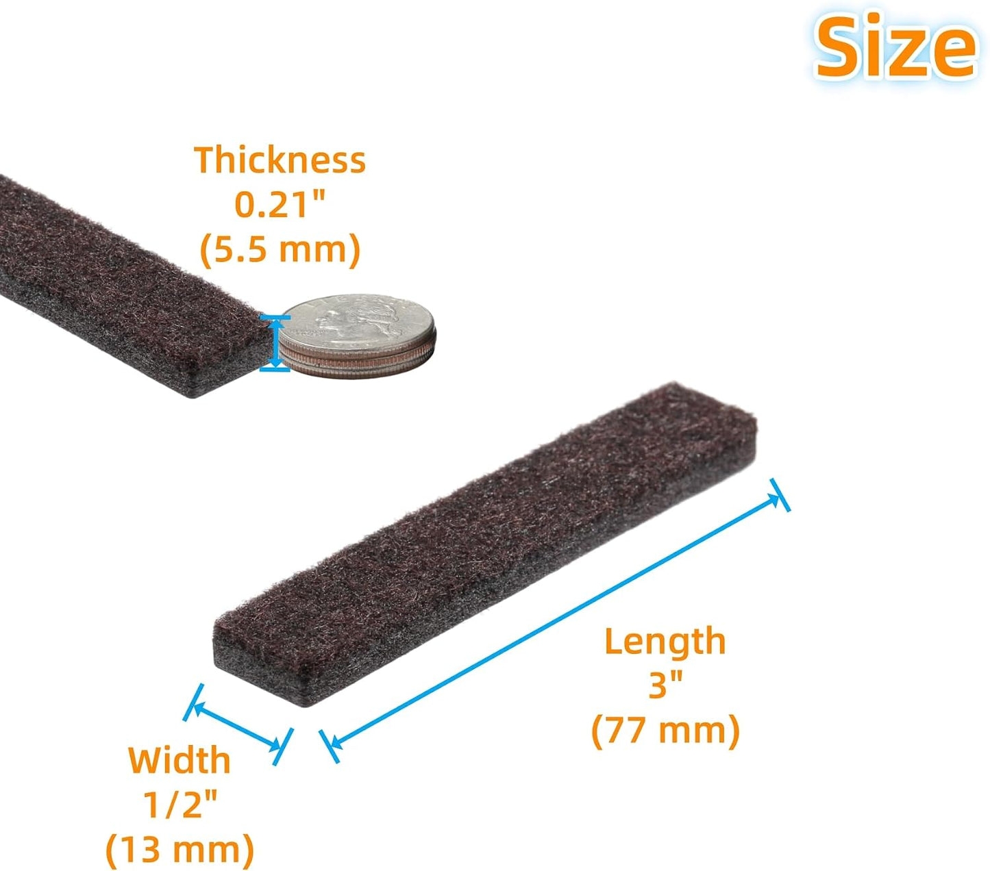 Furnigear Felt Furniture Pads for Hardwood Floors - Self Adhesive Chair Felt Pads, Floor Protector for Furniture Feet, Furniture Sliders Moving Your Furniture Smoothly - Anti Scratch 96 Pcs 3/4" Round