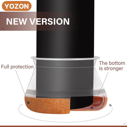 YOZON Chair Leg Floor Protectors Felt Furniture Pads Silicone Caps | Chair Leg Protectors for Hardwood Floors 32 Pack Anti-Scratch Reduce Noise Clear Round Medium Fit 3/4" to 1-3/16" (19-30mm)