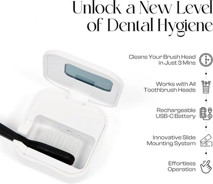 Mondano UV-C Toothbrush Sanitizer and Holder, Toothbrush Case - Manual/Electric Toothbrush Cover for Any Toothbrush Head - Rechargeable Toothbrush Travel Case, Tooth Brush Cover Cap for Home