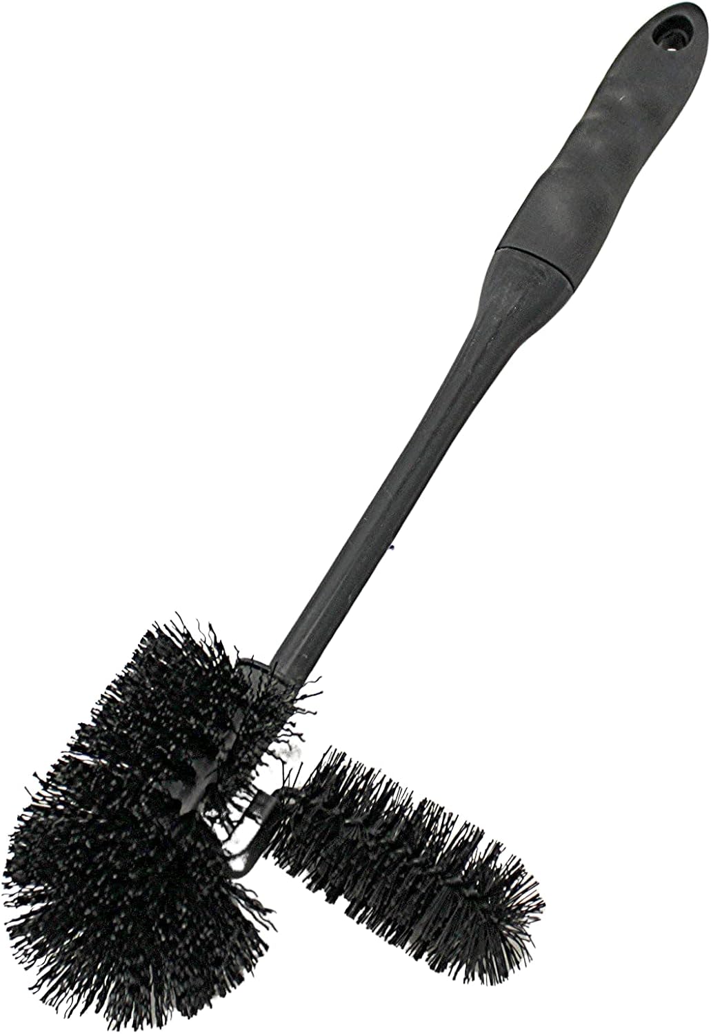 Comfort Rubber Ergonomic Grip Black Toilet Bowl Brush Under Rim Lip Brush and Storage Caddy for Bathroom