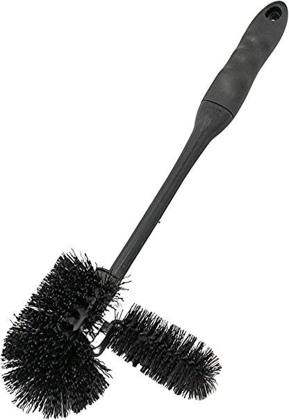 Comfort Rubber Ergonomic Grip Black Toilet Bowl Brush Under Rim Lip Brush and Storage Caddy for Bathroom