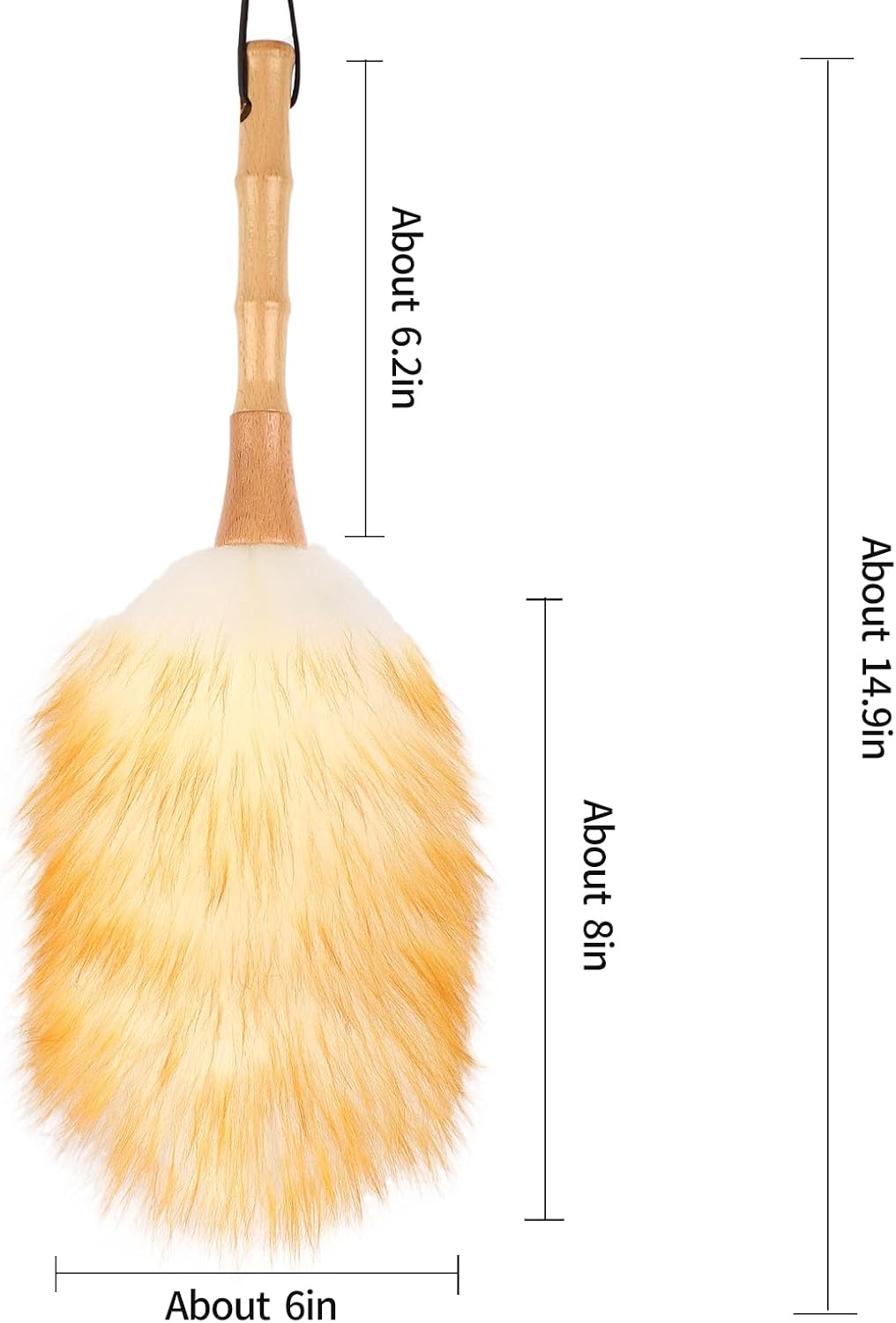 Extendable Lambswool Duster 29-110 Inch,Anti-Static Flexible Head, Stainless Steel Pole for Cleaning High Ceiling,Fan,Furniture,Roof Dusting