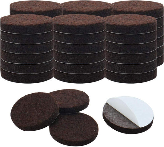 uxcell 40pcs Furniture Pads Round 1 1/4" Dia Self-stick Non-slip Anti-scratch Felt Pads Floors Protector Dark Brown