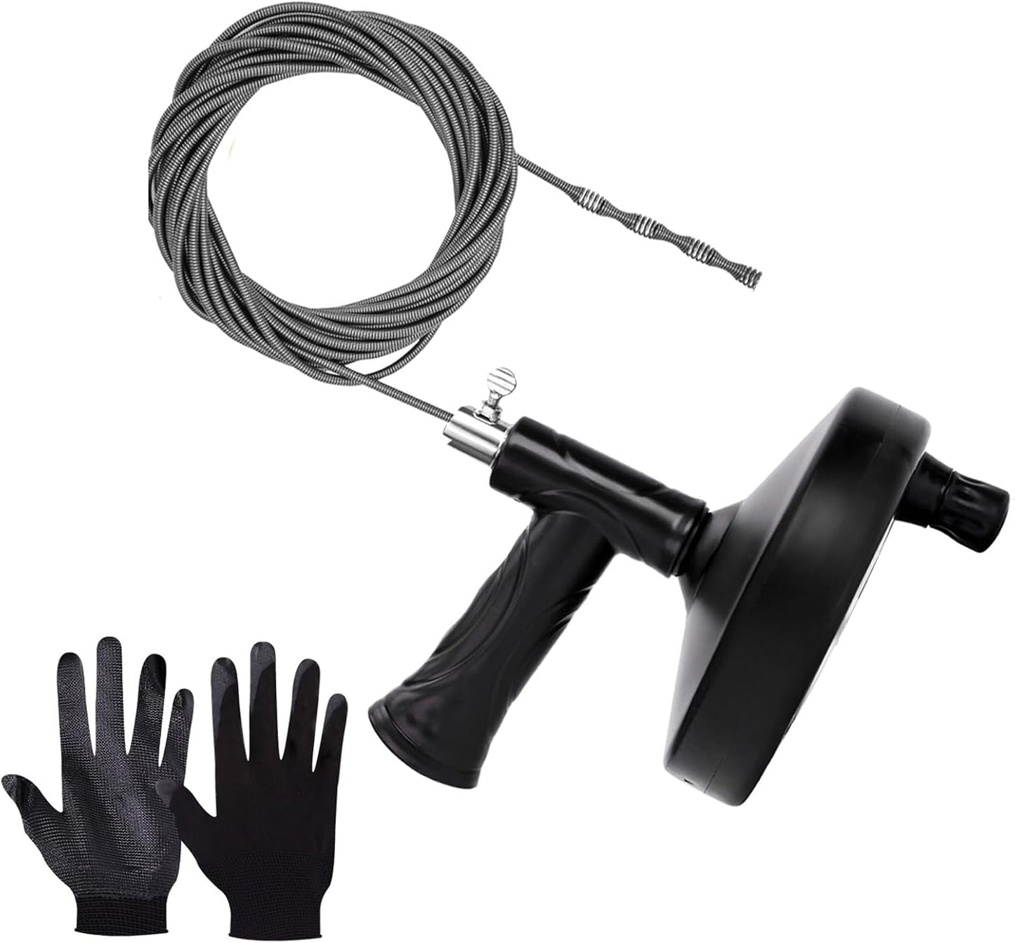 Drain Snake 25 Ft, Drain Auger Hair Clog Remover Heavy Duty Flexible Plumbing Snake Bathroom Kitchen Sink Cleaner Tools for Shower Bathtub Pipe