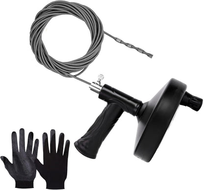 Drain Snake 25 Ft, Drain Auger Hair Clog Remover Heavy Duty Flexible Plumbing Snake Bathroom Kitchen Sink Cleaner Tools for Shower Bathtub Pipe