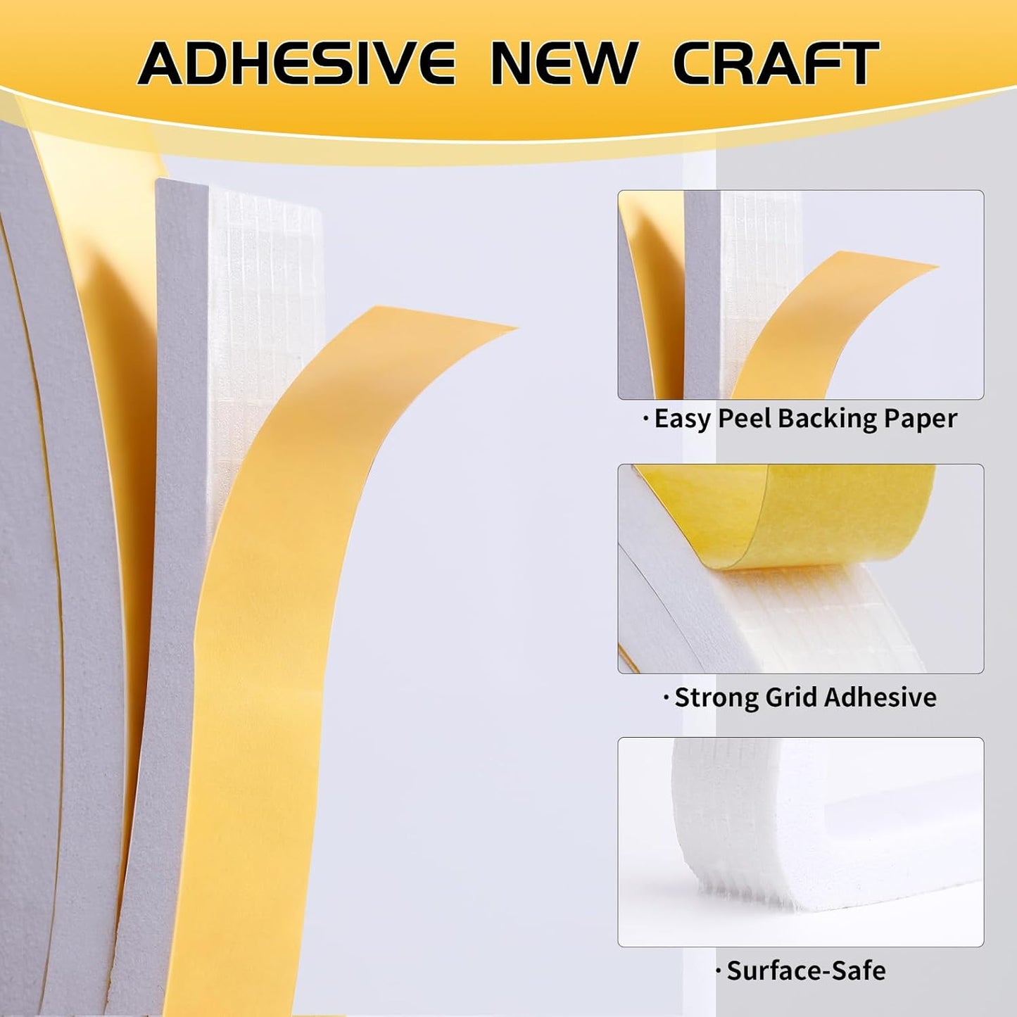 26Ft Weather Stripping Door Seal - 1/2" x 1/4" Door Seal Strip for Door Frame, High Density Foam Insulation Tape, Self Adhesive, Soundproof Gap Filler for Doors, Windows, Sliding & AC Units, White