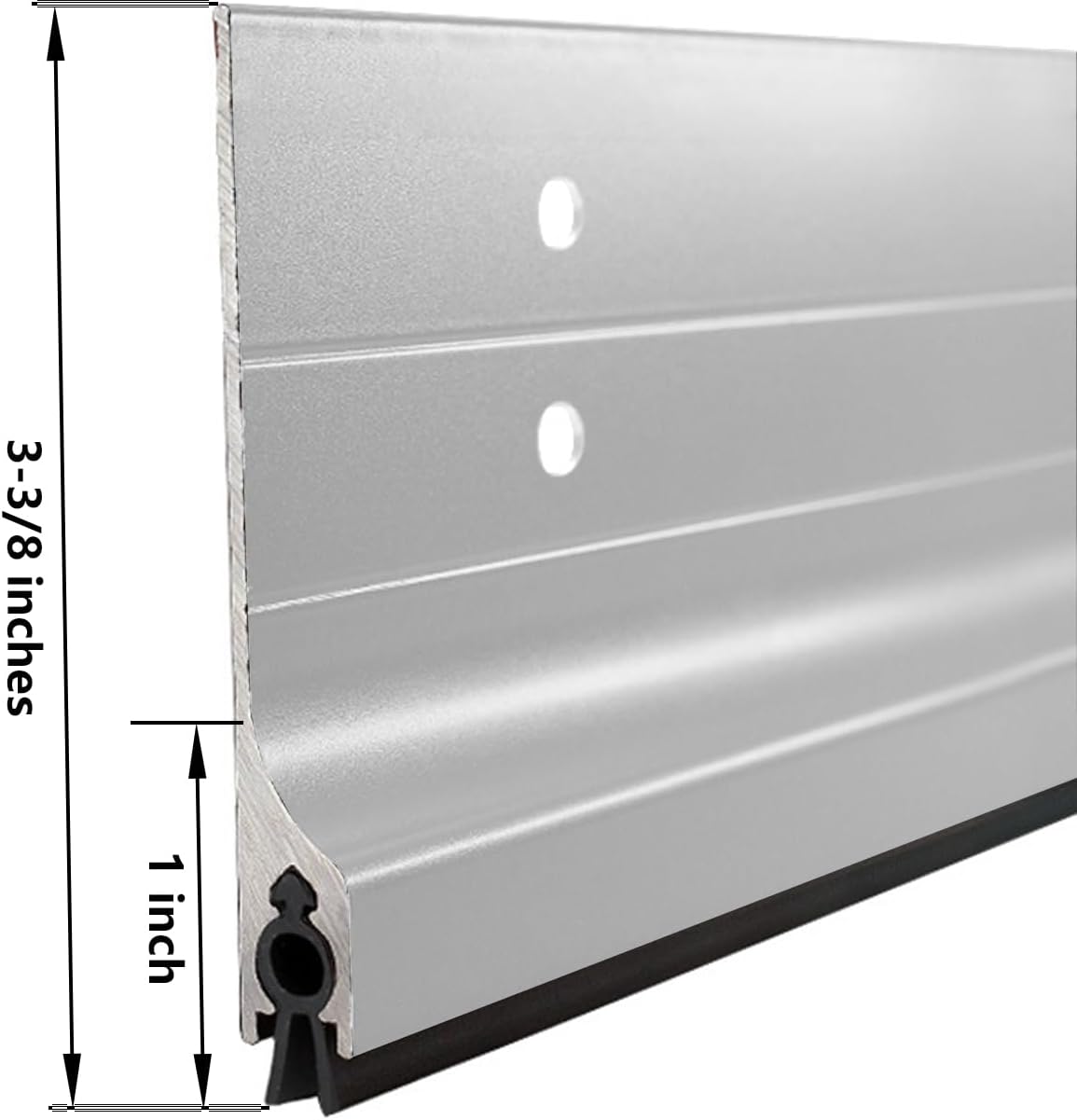 Door Metal Draft Stopper 3x28 inches Aluminum Mouse Blocker Silver | 3-3/8" Width 28" Length Metal Sweep Door Seal Cover 2-3/8 inch Gap Stop Under Doors Drafty