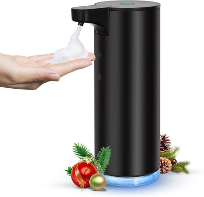 LAOPAO Automatic Soap Dispenser Foaming: Rechargeable Touchless Soap Dispenser Stainless Steel Foam Soap Dispenser for Bathroom Hand Soap Pump for Kitchen Xmas Gift, 9oz, White