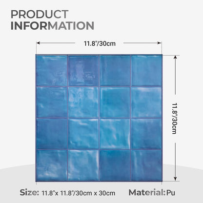 5 Sheets Peel and Stick Backsplash, Self Adhesive Wall Tiles, 3D Adhesive Tile Backsplash, 12"x12"Premium Self Adhesive Wall Tiles Peel and Stickfor Kitchen, Bathroom, RV(Spring Moss)