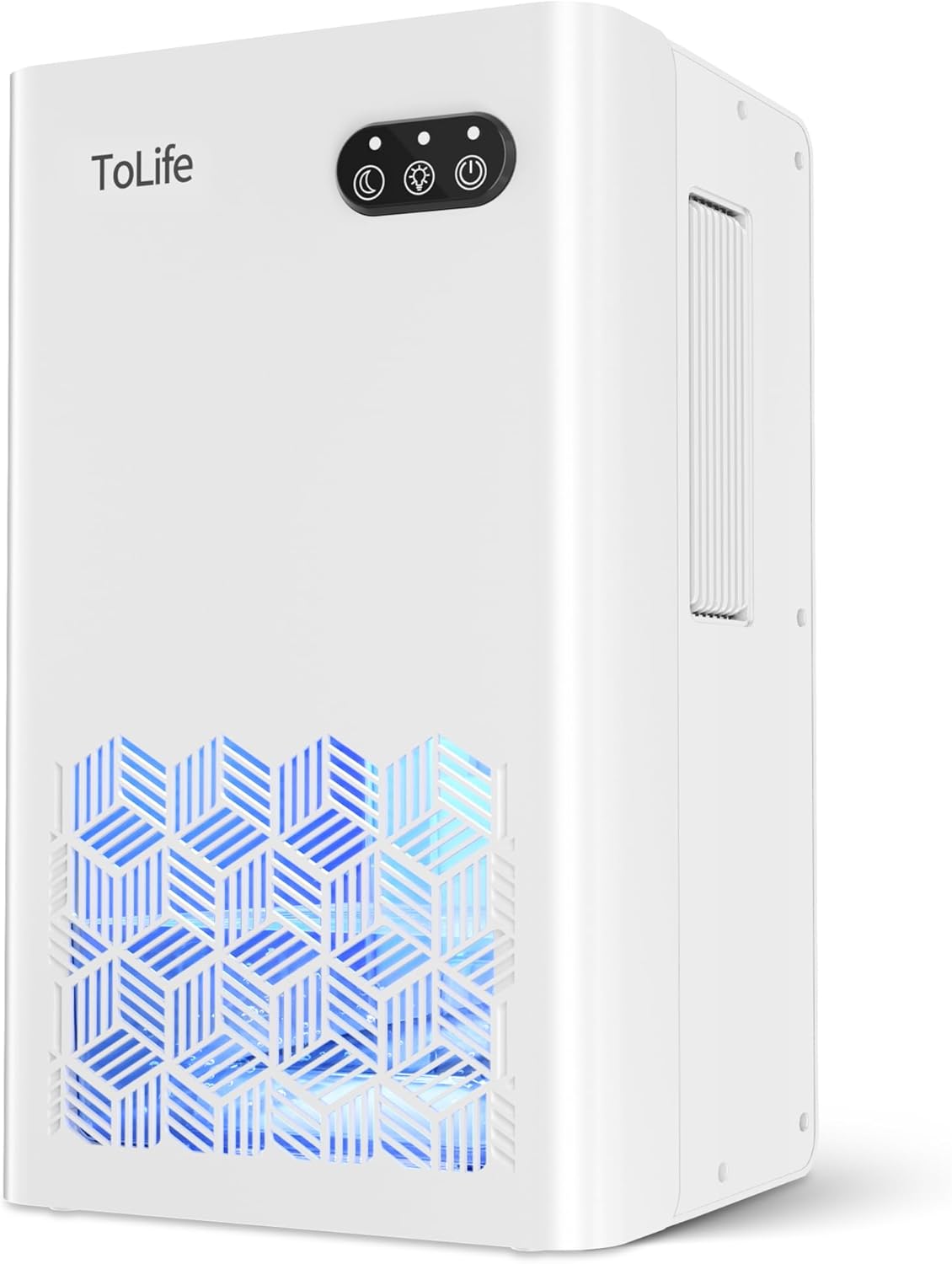 ToLife Dehumidifier for Home 95 OZ Water Tank, 1000 sq.ft Dehumidifiers for Basement Bedroom Bathroom with Auto Shut Off 7 Colors LED Light, Grey
