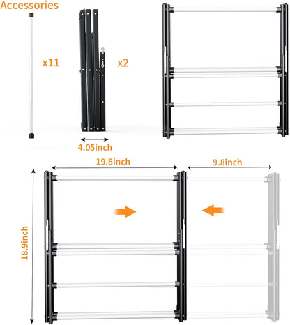 Clothes Drying Rack Household Indoor, Foldable Drying Rack Clothing for Laundry - 40" x 28.8" x 14.2", Space Saving Indoor, Black-1pack