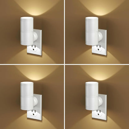 Likelgn Night Light Plug into Wall, 2 Pack Dimmable LED Nightlight with Dusk to Dawn Sensor, Soft White Glow, for Hallway, Bathroom, Bedroom, Black