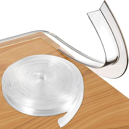 Clear Soft Edge Protector Strip, Soft PVC Baby Proofing Edge Protector with Strong Adhesive for Desk Wall Furniture Corner Safety Protection (3meter)