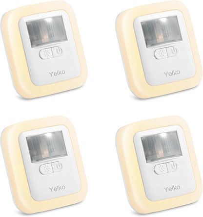 Yelko Night Light Plug In, 200LM Super Bright Nightlihts Plugin, Dimmable LED Night Light with 10 Brightness Levels Adjustable, Soft Warm White Motion Sensor Lights for Corridor, Stair, Gargae,hallway