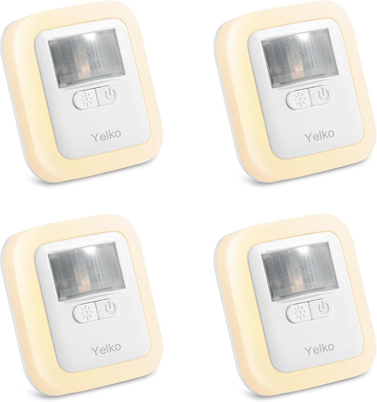 Yelko Night Light Plug In, 200LM Super Bright Nightlihts Plugin, Dimmable LED Night Light with 10 Brightness Levels Adjustable, Soft Warm White Motion Sensor Lights for Corridor, Stair, Gargae,hallway