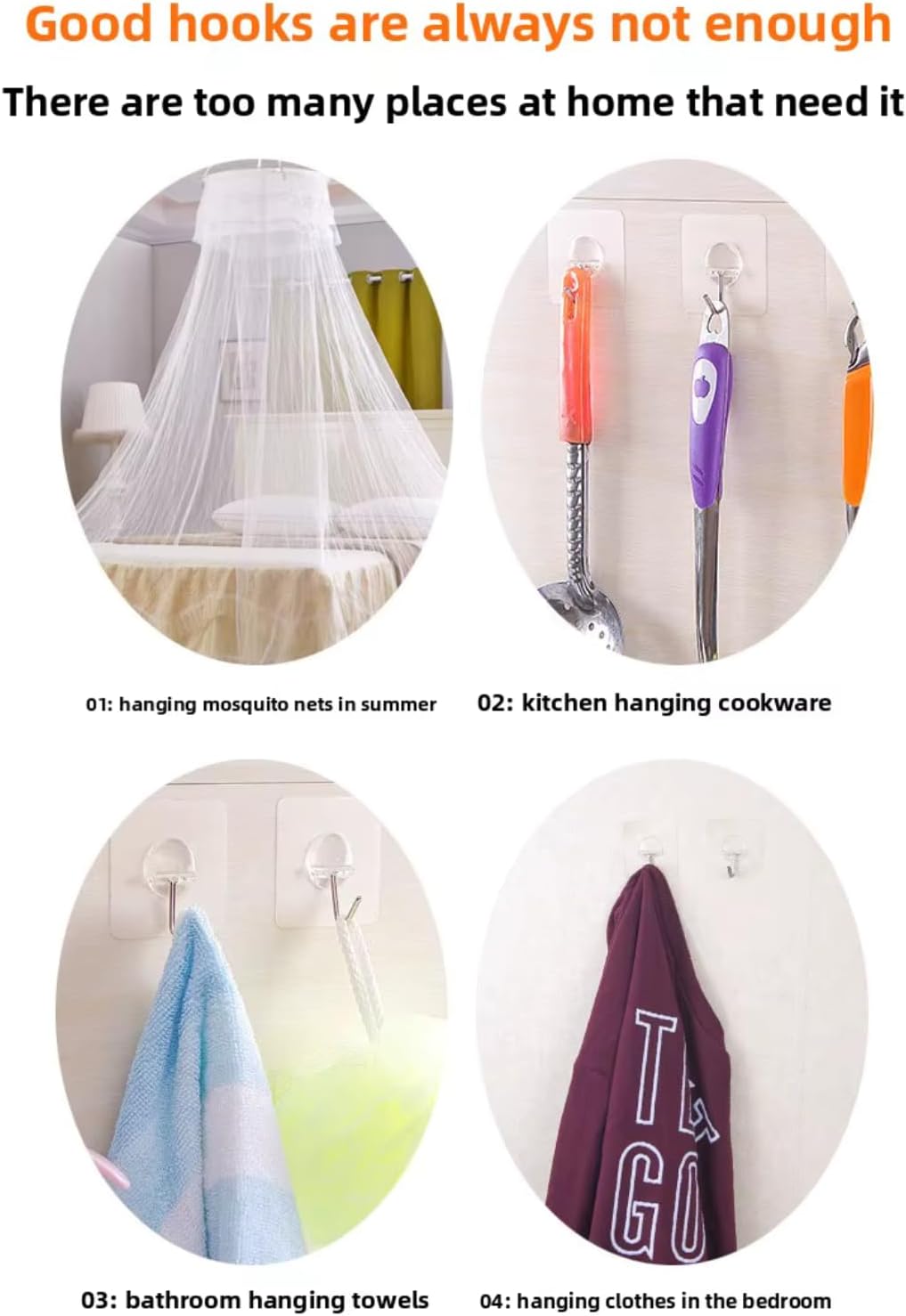12-Pack Adhesive Hooks - Adhesive Hooks for Hanging Heavy Duty Wall Hooks Self Adhesive Towel Coat Hooks Waterproof Transparent Hook for Bathroom Shower Kitchen Keys Door Outdoor Home Improvement